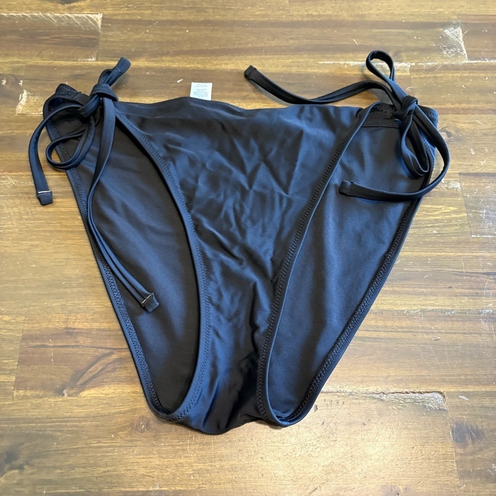 Aerie Black Bikini Botton Side Hip Tie Cheeky Swimsuit Swim XL
